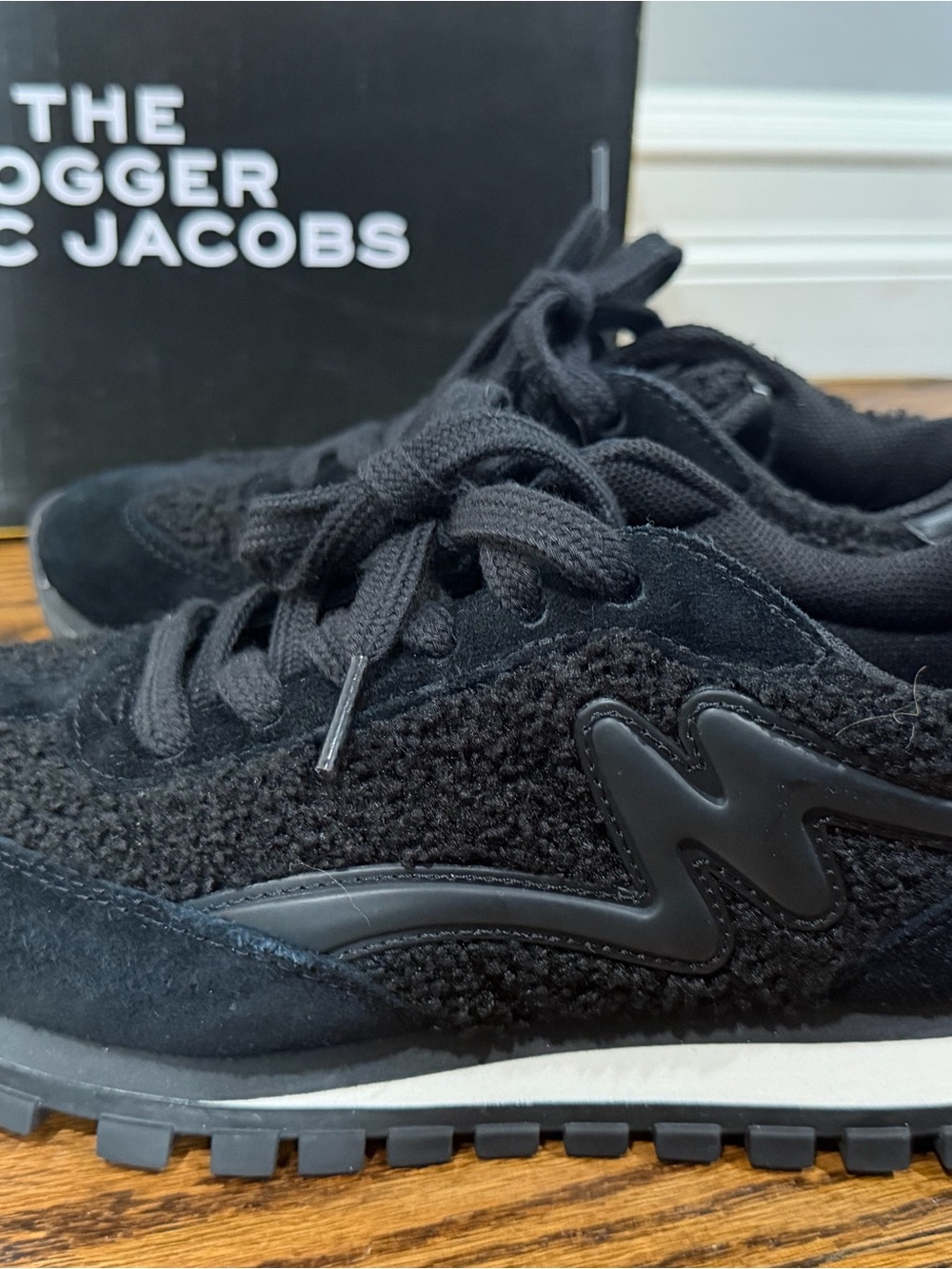 Marc Jacobs Black Sherpa Detail Jogger Sneakers